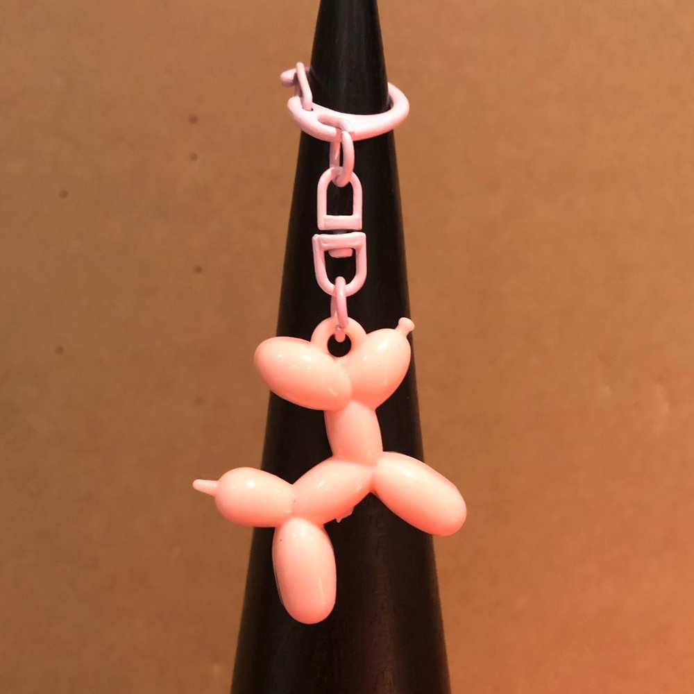 3/$20 Light Pink Bubble Balloon Dog Keychain